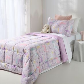Living & Co Kids 2 Piece Comforter Set Enchanted Meadow King Single