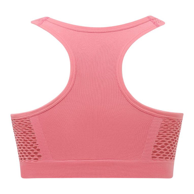 Active Intent Women's Wirefree Seamfree Crop, Pink Mid, hi-res