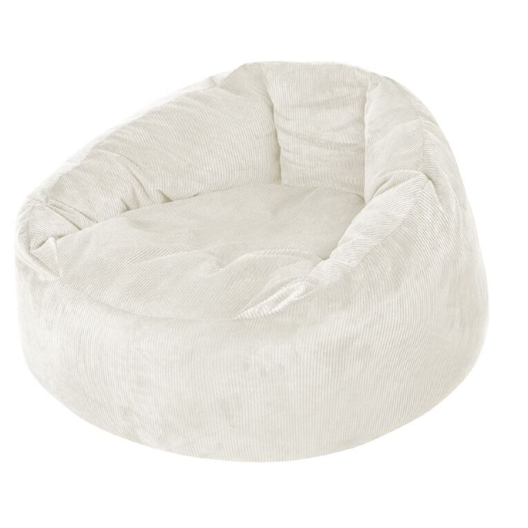 Living & Co Chunky Cord Bean Bag Cream, , hi-res