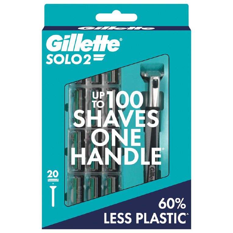 Gillette Solo Hybrid 1 Handle 20 Pack, , hi-res