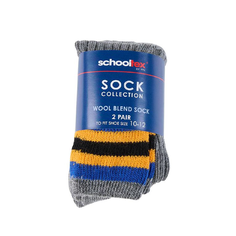 Schooltex Striped School Socks 2 Pack, Schooltex Sock A4, hi-res