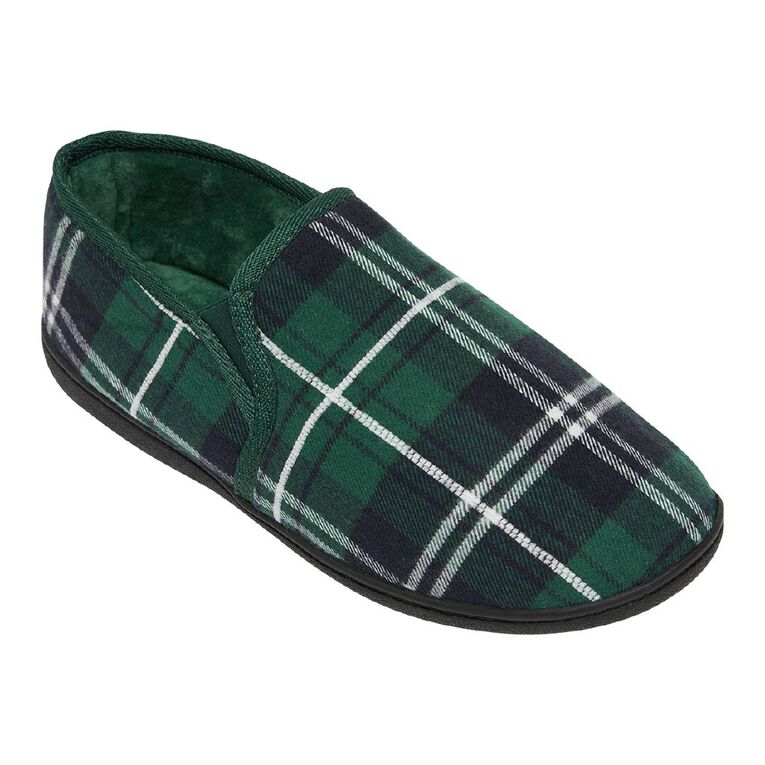 H&H Men's Charles Closed Back Slippers, Green, hi-res