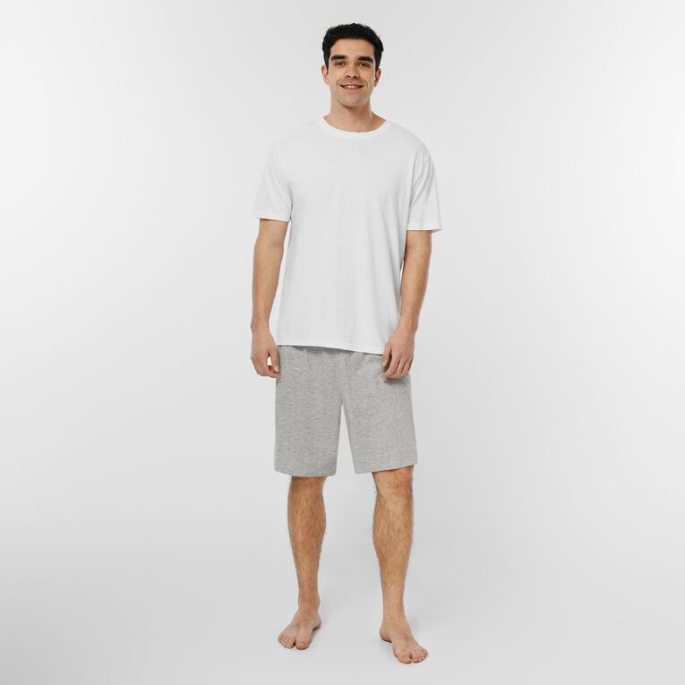 H&H Men's Knit Pyjama Shorts, Grey Marle, hi-res