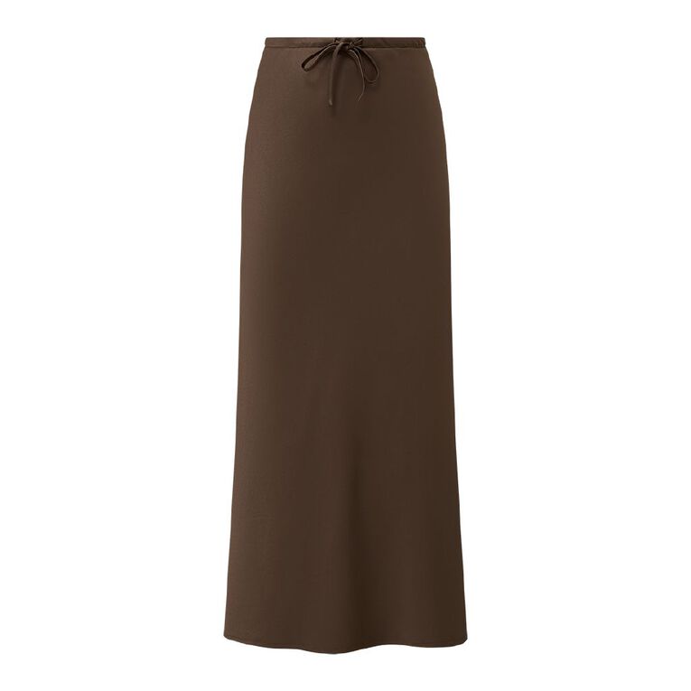 H&H Women's Satin Bias Skirt, Brown Light, hi-res