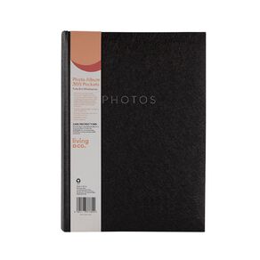 Living & Co Photo Album 300 Pockets 4in x 6in Black 4in x 6in