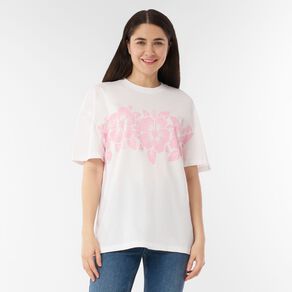 H&H Women's Short Sleeve Boyfriend Graphic Tee