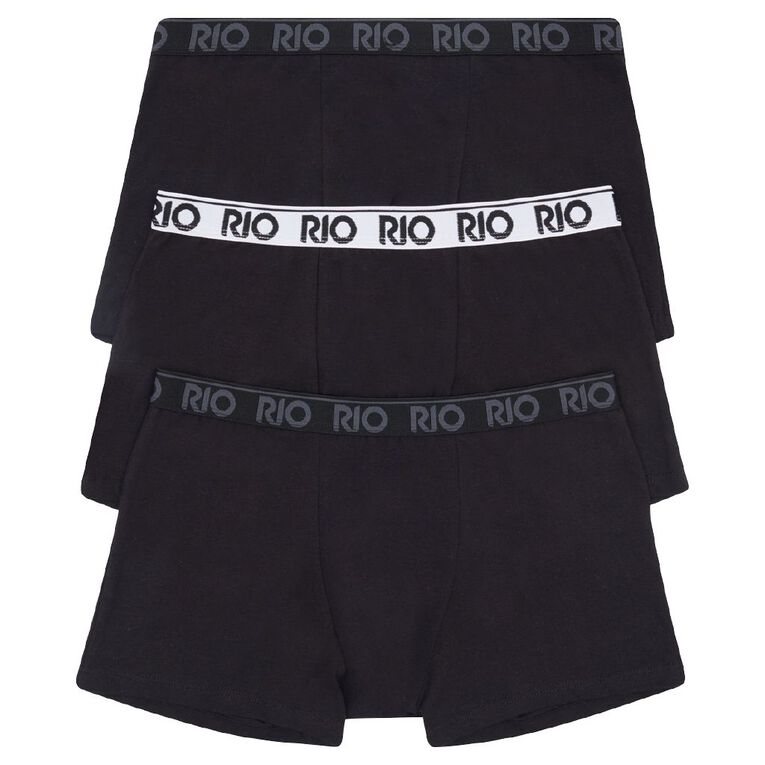 Rio Men's Hipster Trunks 3 Pack, Black, hi-res