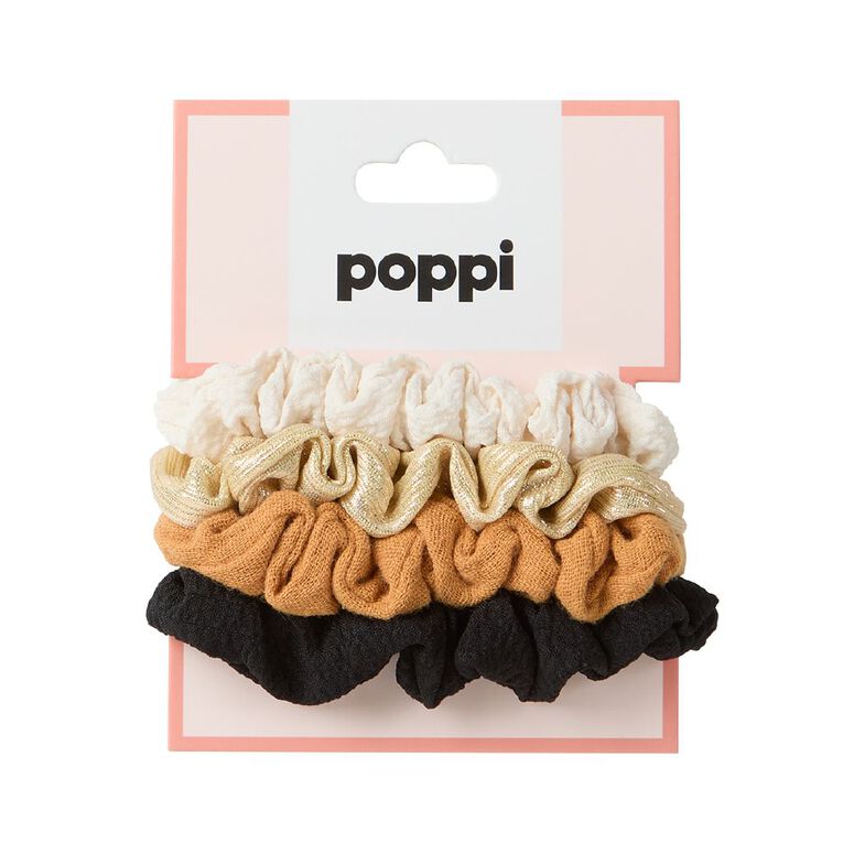 Poppi Mini Scrunchie Neutral 4 Pack, , hi-res