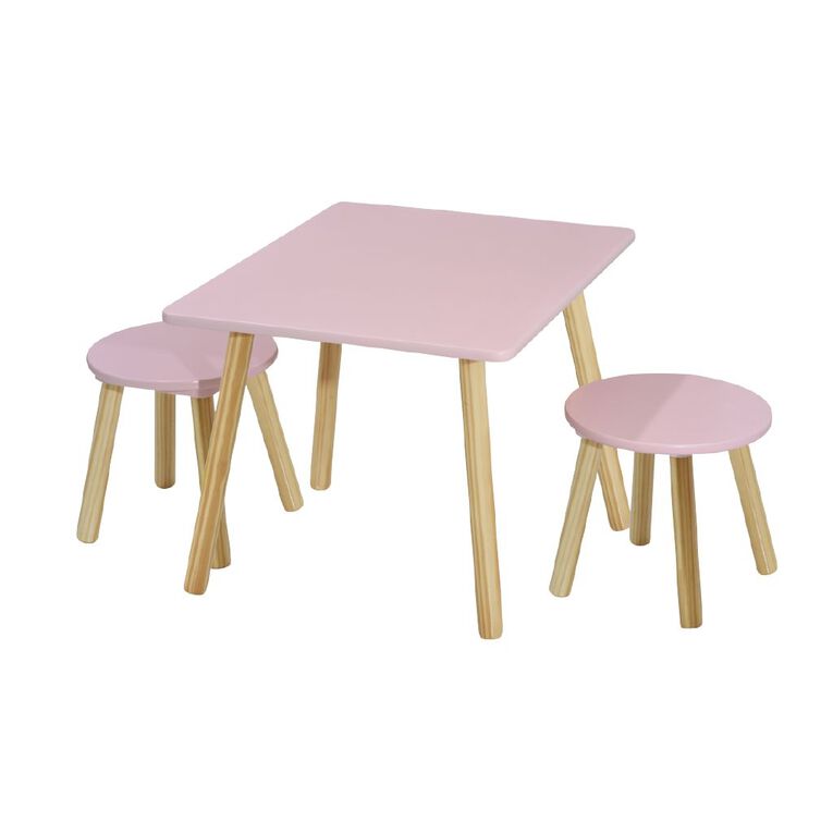 Living & Co Lola Table & Stool Set Pink, , hi-res
