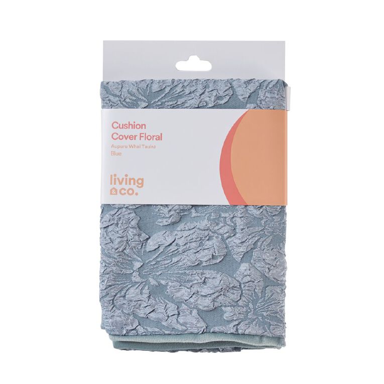 Living & Co Cushion Cover Blue 45cm x 45cm, , hi-res