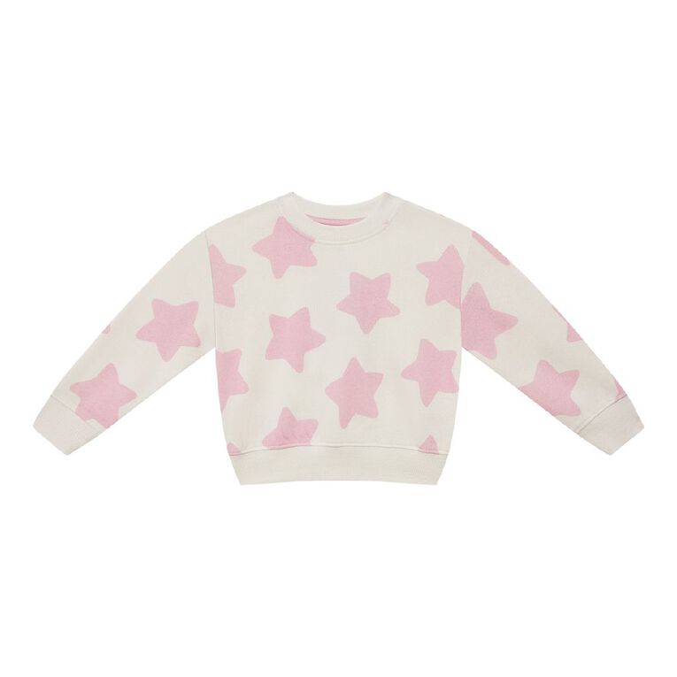 Young Original Toddler Girls' Printed Sweatshirt, Cream, hi-res