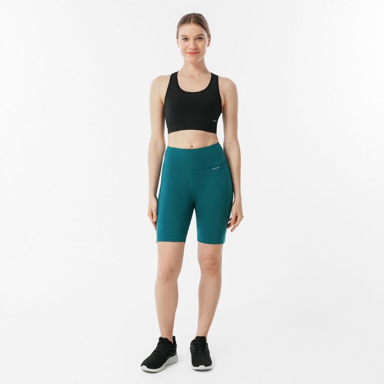 Active Intent Women's Pocket Bike Shorts, Green Dark, hi-res