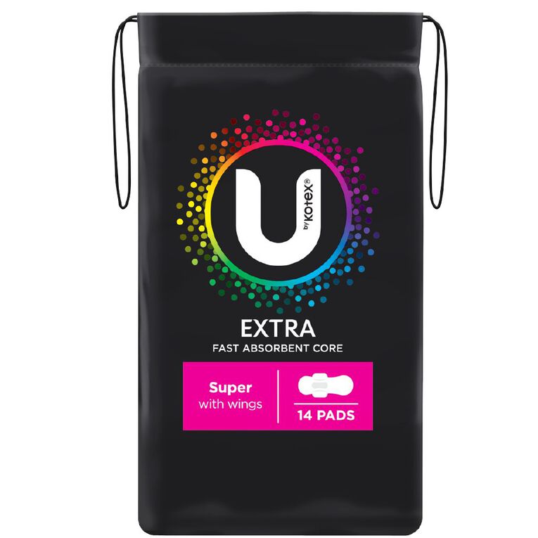U By Kotex Super Wings Maxi Pads 14 Pack, , hi-res