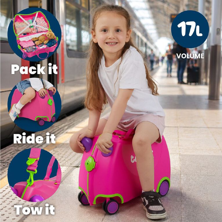 Trunki Ride On Suitcase Pink, , hi-res