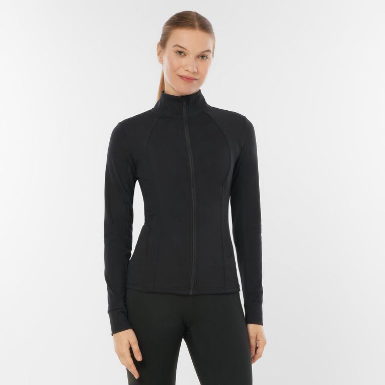 Active Intent Women's Super Soft Zip Jacket, Black, hi-res