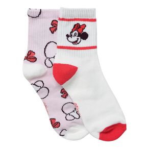 Minnie Mouse Ribbed Half Crew Socks 2 Pack