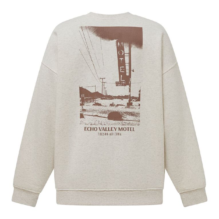 H&H Women's Long Sleeve Oversized Crew, Brown Light, hi-res