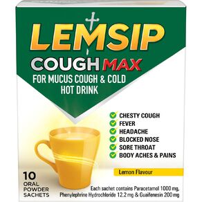 Lemsip Cough Max for Mucus Hot Drink 10s - LIMIT OF 2 PER CUSTOMER