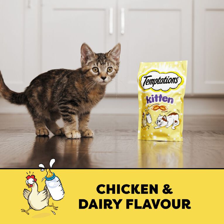 Temptations Kitten Cat Treats Chicken & Dairy 180g, , hi-res