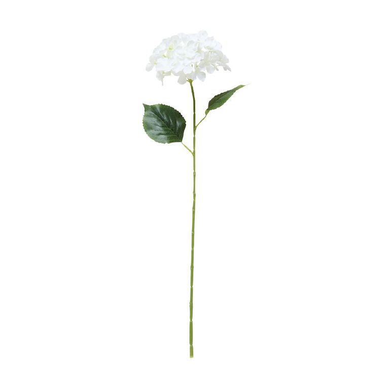 Living & Co Artificial Hydrangea Stem 80cm White, , hi-res