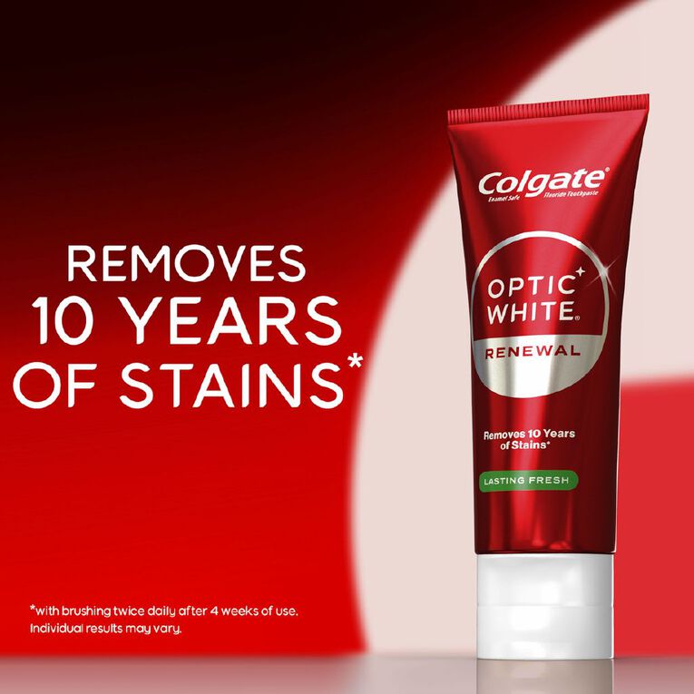 Colgate Optic White Renewal Lasting Fresh Toothpaste 85g, , hi-res