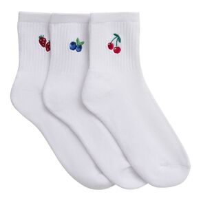 H&H Women's Embroidered Half Crew Socks 3 Pack