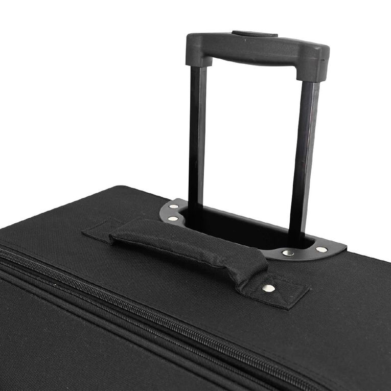 Wander 76cm Soft Checked Suitcase 4 Wheel Black, , hi-res