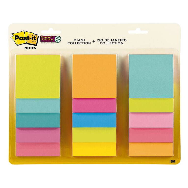Post-It 654-15SSMULT12 Bright Notes 76mm X 76mm, , hi-res