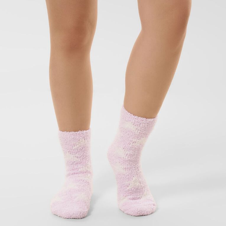 H&H Women's Cosy Bed Socks 2 Pack, Blue Dark STARS, hi-res