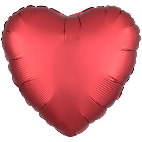 Anagram 45cm Sangria Red Satin Heart Balloon