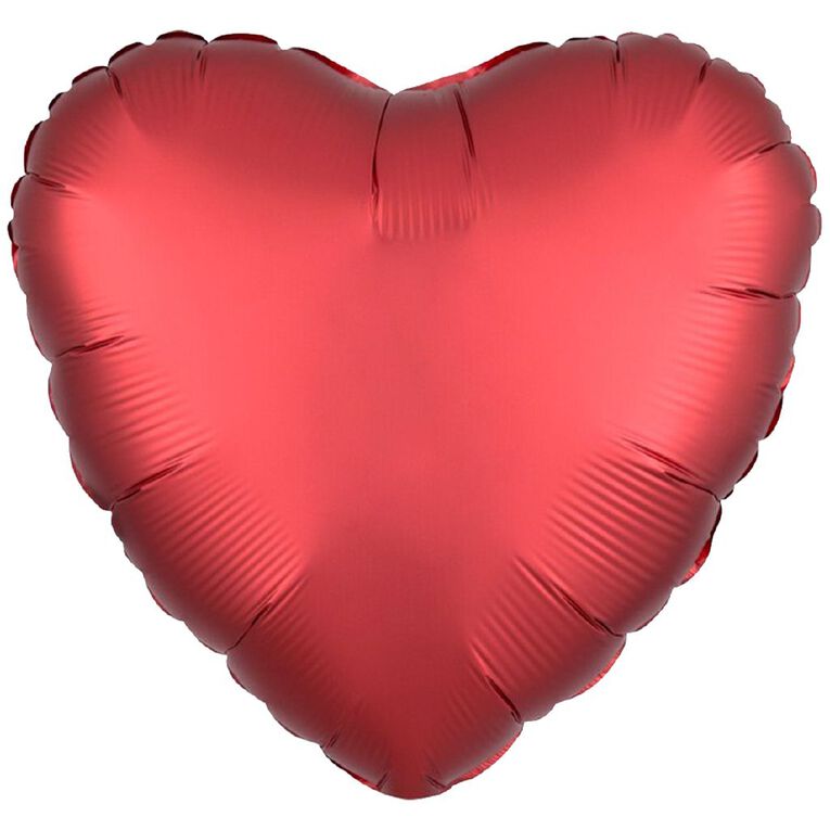 Anagram 45cm Sangria Red Satin Heart Balloon, , hi-res