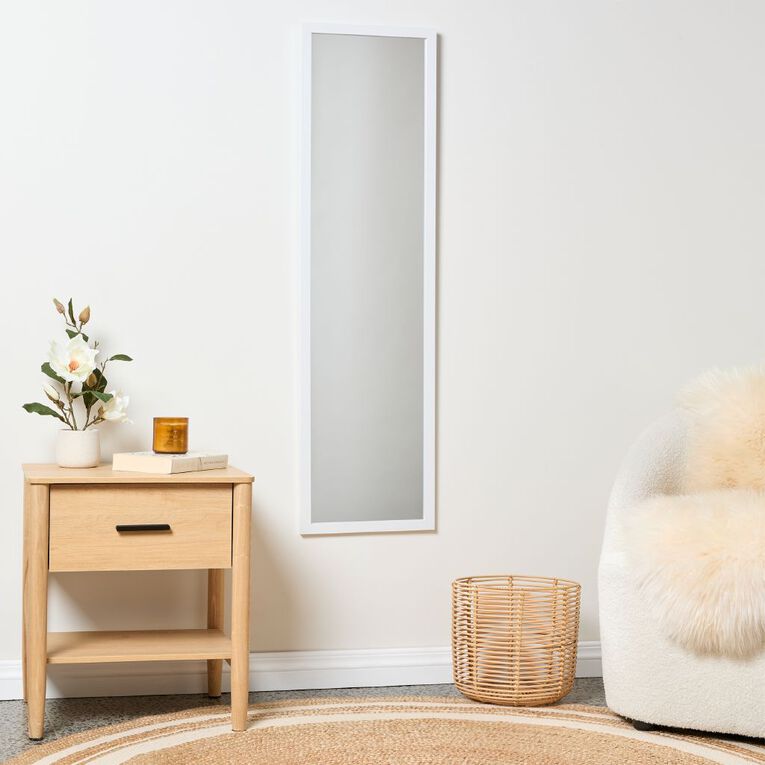 Living & Co Everyday Wall Mirror 30cm x 120cm White, , hi-res