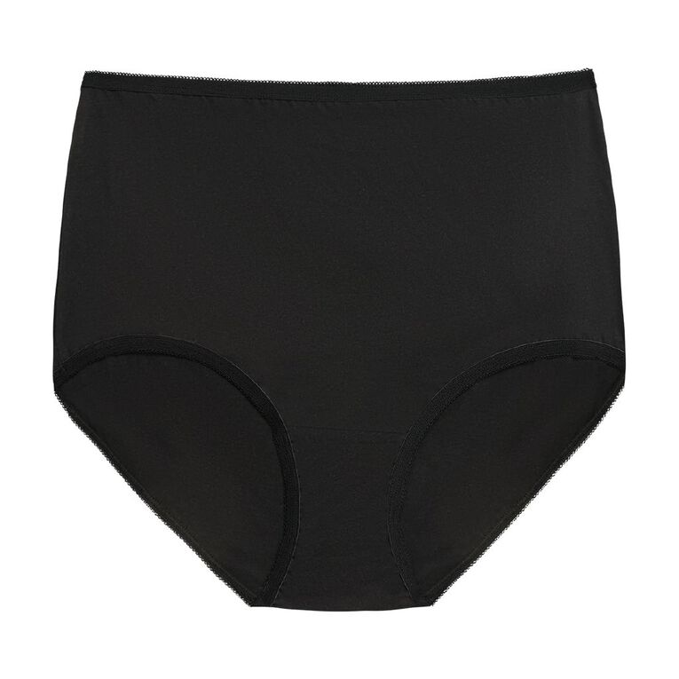 H&H Women's Cotton Full Briefs, Black, hi-res