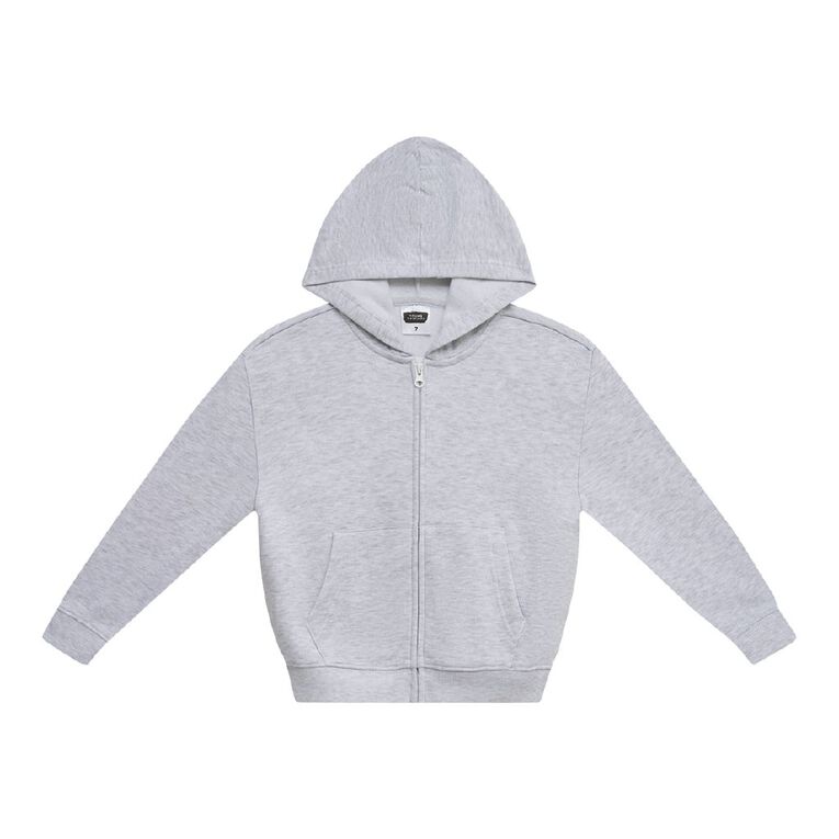 Young Original Plain Zip Hoodie, Grey Light, hi-res