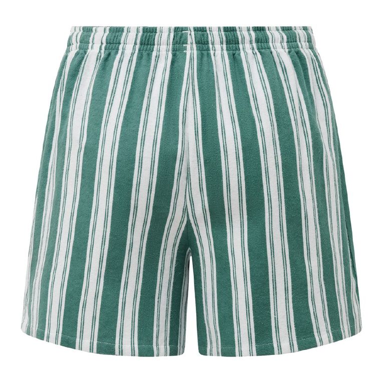 H&H Women's Flannel Pyjama Short, Green Mid, hi-res