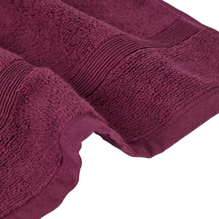Living & Co Plush Plain Face Towel Plum, , hi-res