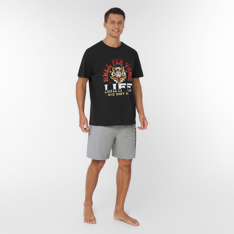Stranger Things Men's Tee and Short Pyjama Set, Black, hi-res