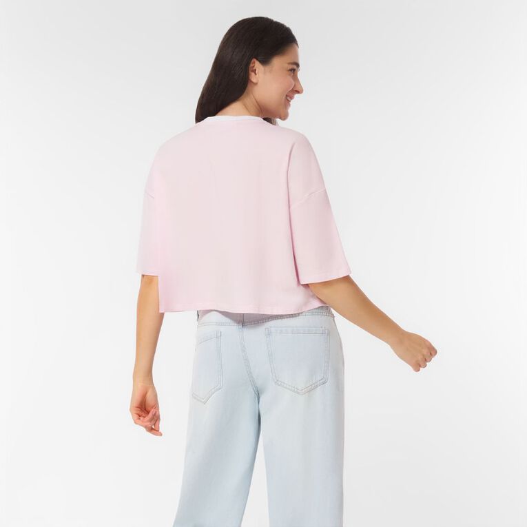 Wicked Women's Made in OZ Cropped Tee, Pink Light, hi-res