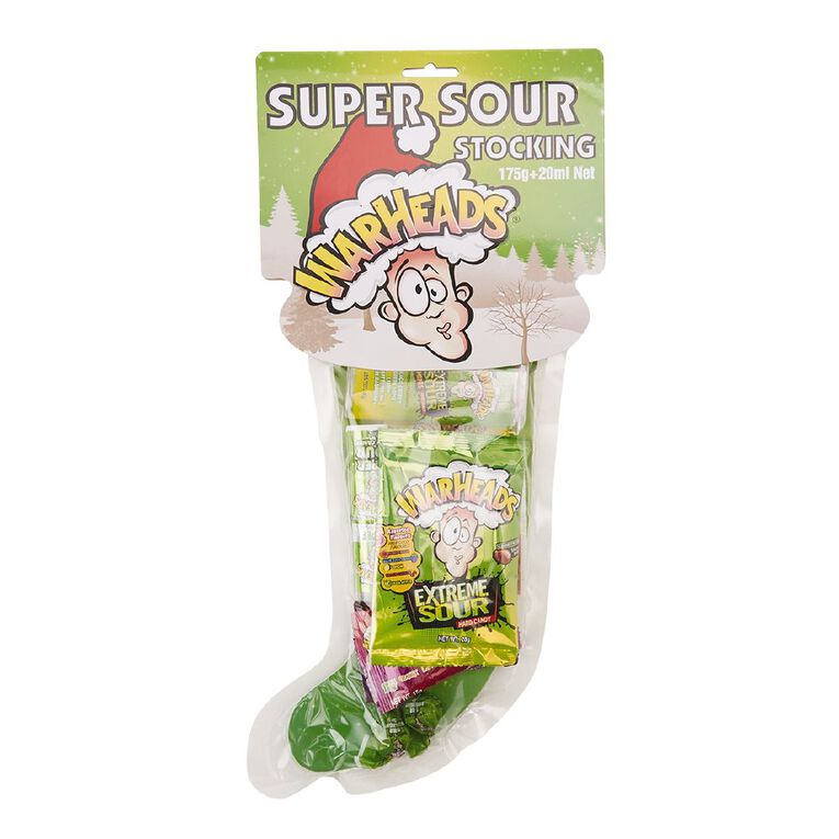 Warheads Christmas Super Sour Stocking 175g + 20ml, , hi-res
