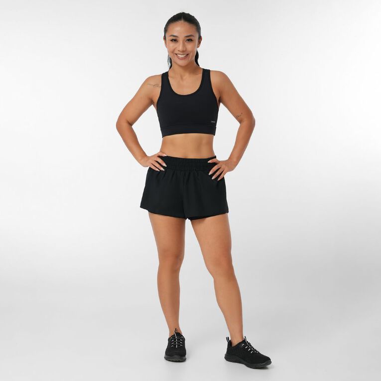 Active Intent Women's 2 in 1 Bike Shorts, Black, hi-res