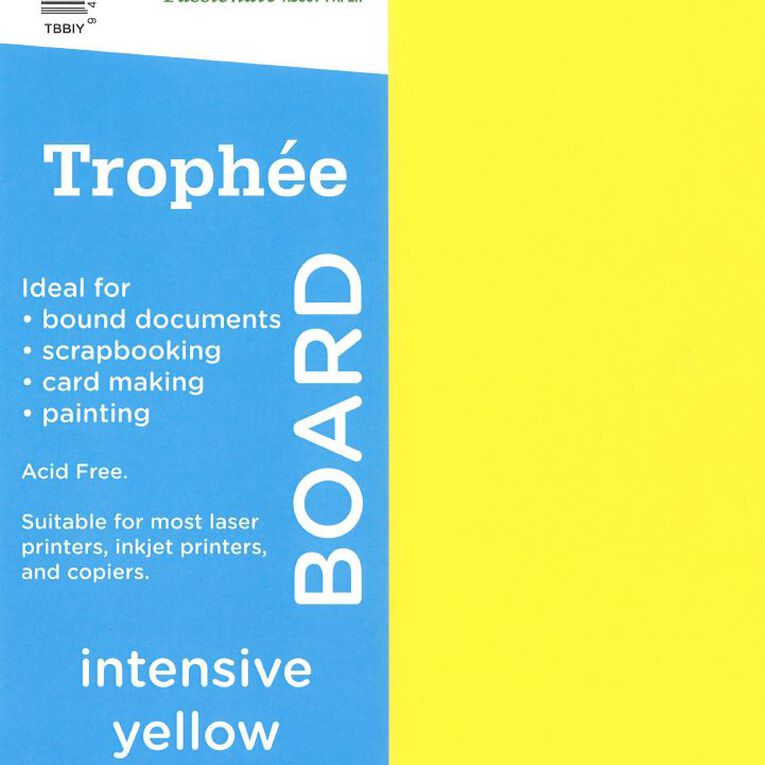 Trophee Board 210gsm Intensive Yellow 100 Pack, , hi-res