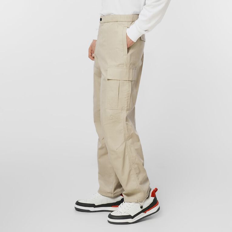 Garage Men's Pants Relaxed Elastic Waist, Brown Light, hi-res