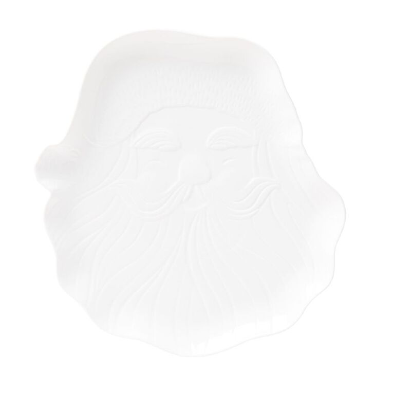 Wonderland Home Embossed Santa Platter White Assorted, , hi-res