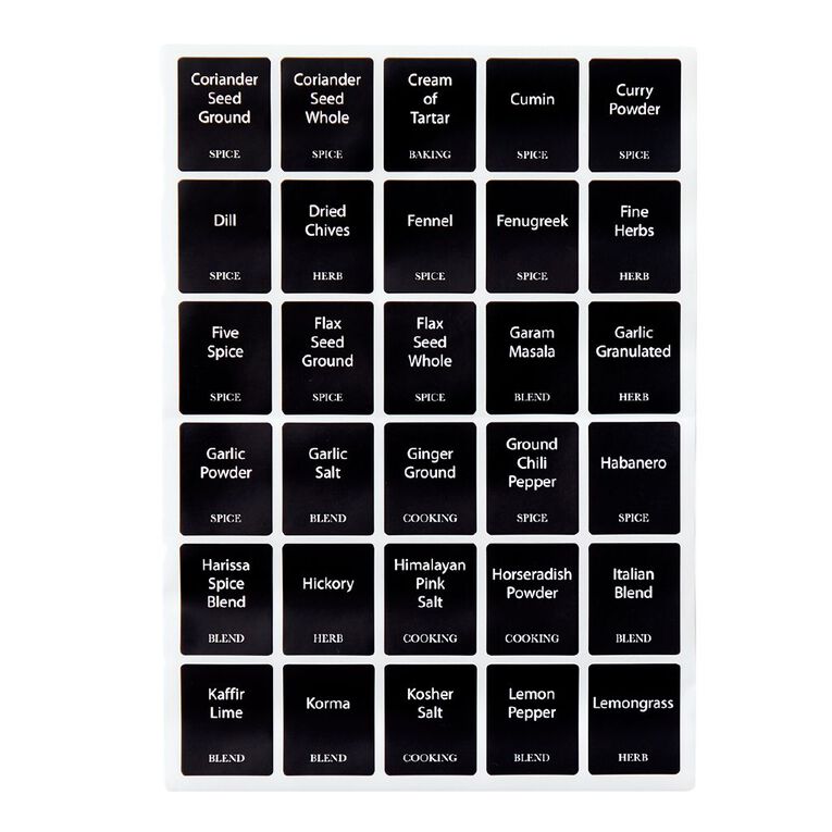 Living & Co Pantry Spice Labels Solid, , hi-res