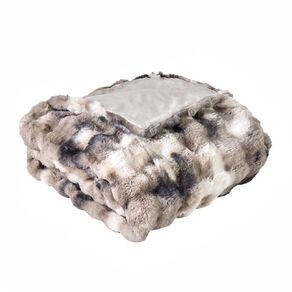 Maison d'Or Faux Fur Bubble Blanket Grey Queen