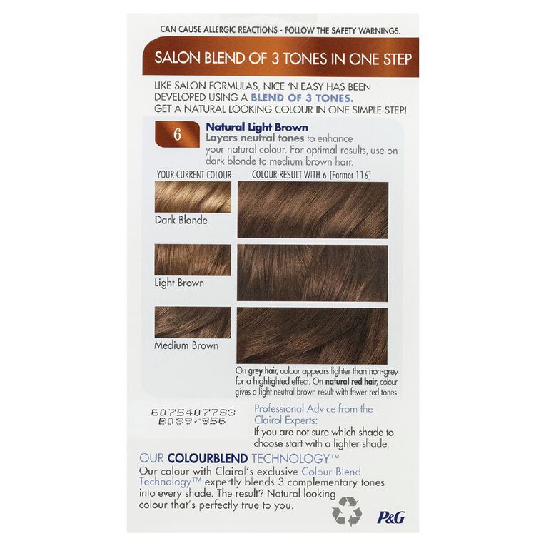 Clairol Nice N Easy Permanent Hair Colour Light Brown 6, , hi-res