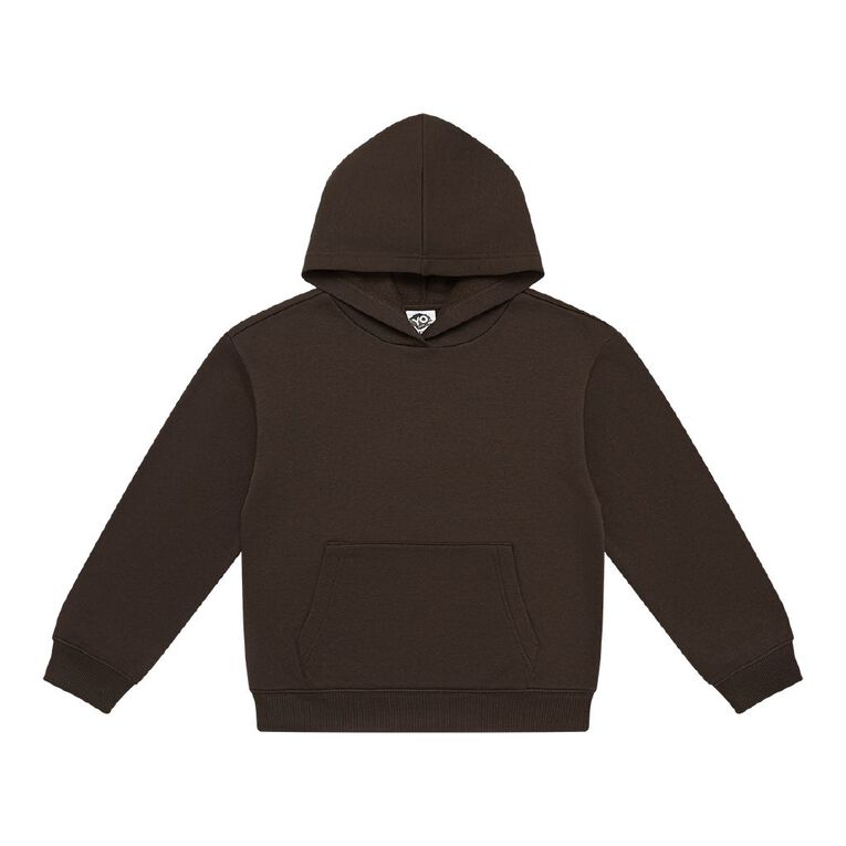 Young Original Plain Pullover Hoodie, Brown Dark, hi-res
