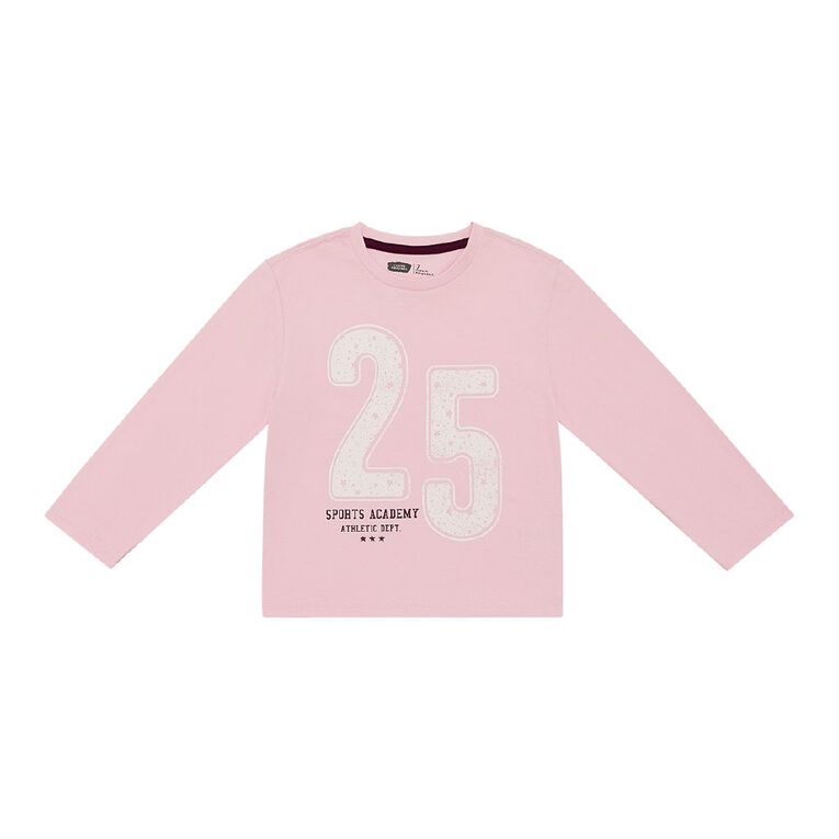 Young Original Relaxed Fit Long Sleeve Printed Tee, Pink Light 25 SPORTS, hi-res