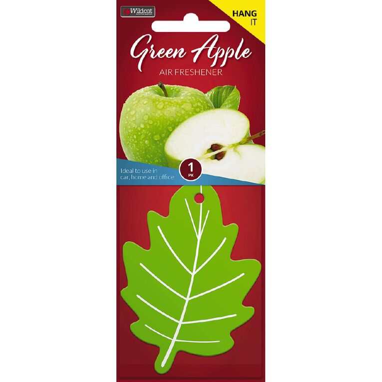 Wildcat Hanging Car Air Freshener Green Apple Scent, , hi-res