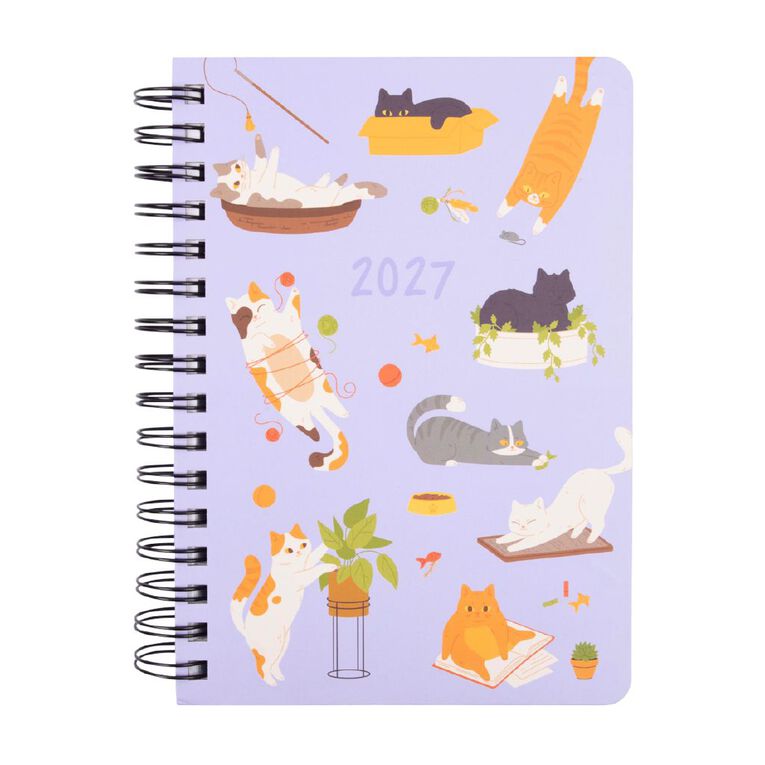 Uniti 2027 A5 Date To Page Diary Cats, , hi-res
